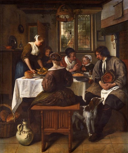 Main Product Photo of The Prayer Before the Meal Painting by Jan Steen