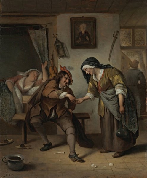 The Procuress by Jan Steen - Hand-Painted Oil Painting Reproduction