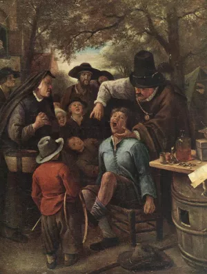 The Quackdoctor painting by Jan Steen