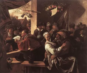 The Rhetoricians - In liefde vrij painting by Jan Steen