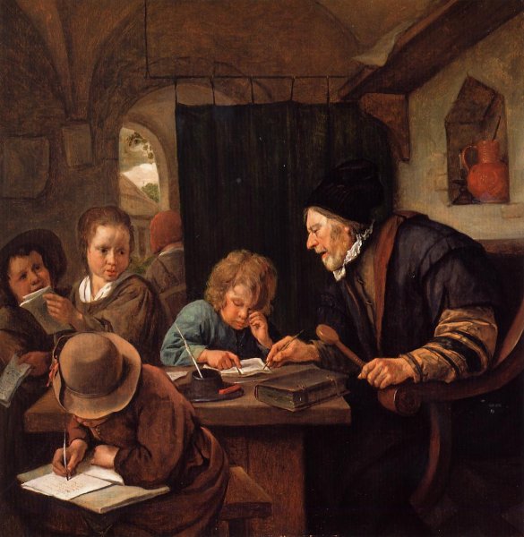 The Severe Teacher by Jan Steen - Hand-Painted Oil Painting Reproduction