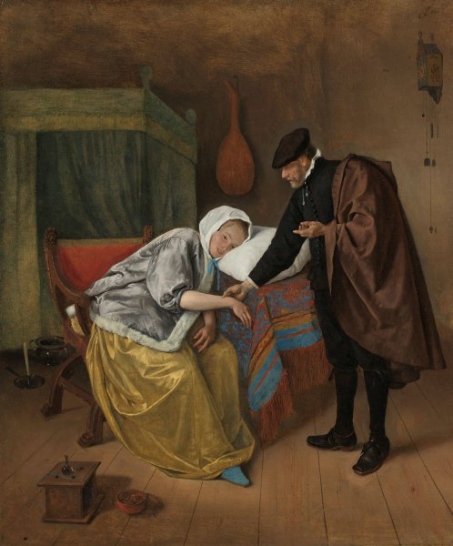 The Sick Woman  by Jan Steen - Hand-Painted Oil Painting Reproduction