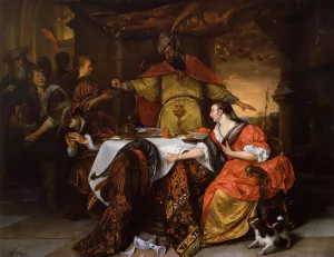 The Wrath of Ahasuerus by Jan Steen Oil Painting