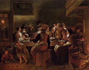 Twelfth Night by Jan Steen Oil Painting