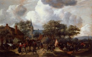 Village Festival with the Ship of Saint Rijn Uijt by Jan Steen Oil Painting