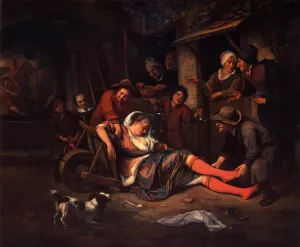 Wine is a Mocker by Jan Steen - Oil Painting Reproduction