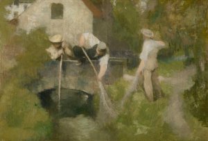 Dragging in the Woluwe by Jan Stobbaerts Oil Painting