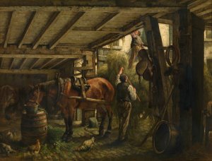 Haycart by Jan Stobbaerts Oil Painting