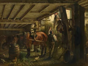 Haycart by Jan Stobbaerts Oil Painting