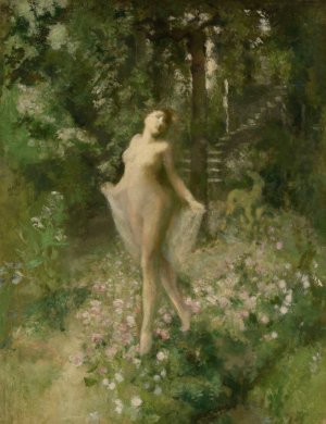Shower of Roses by Jan Stobbaerts Oil Painting