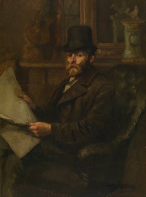 The Sculptor Robert Fabri by Jan Stobbaerts Oil Painting