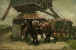The Windmill at Kiel by Jan Stobbaerts Oil Painting