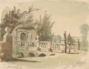 Poort van het slot van Heemstede Oil painting by Jan Striening