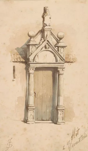 Poortje van het slot te Heemstede by Jan Striening Oil Painting