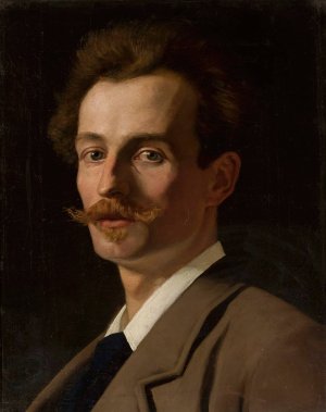 Portrait of Franciszek Krudowski, painter by Jan Styka Oil Painting