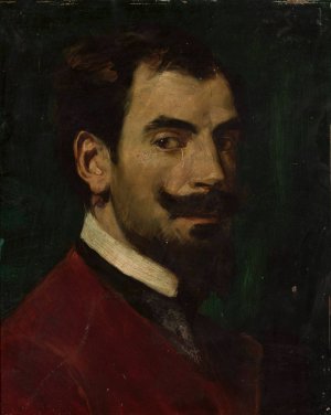 Portrait of Myrton Michalski by Jan Styka Oil Painting