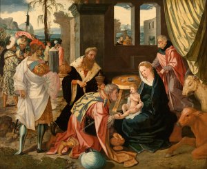 The Adoration of the Magi by Jan Swart Van Groningen Oil Painting