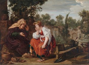 Vertumnus and Pomona by Jan Tengnagel Oil Painting