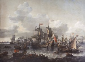 The Battle of the Zuider Zee, 1573 by Jan Theunisz Blanckerhoff Oil Painting