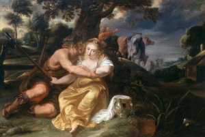 Shepherd and Shepherdess by Jan Thomas Oil Painting