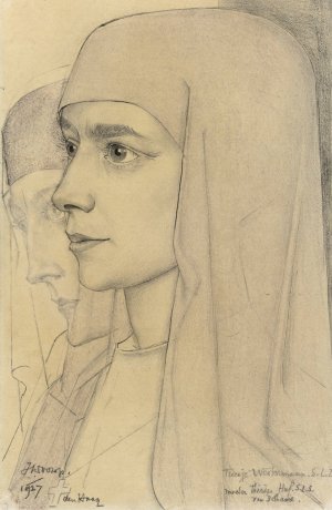 Portret van Treesje Westermann, Moeder Therese Huf van Bethanie by Jan Toorop Oil Painting