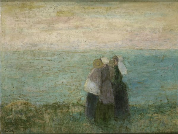Vrouwen aan zee  by Jan Toorop - Hand-Painted Oil Painting Reproduction