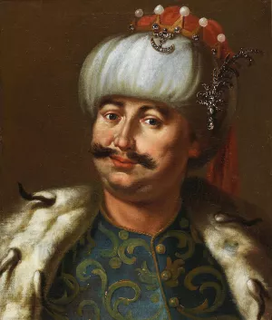 Portrait Of A Polish Nobleman, Traditionally Identified As John III Sobieski, King Of Poland, Dressed As An Ottoman Sultan by Jan Tricius Oil Painting