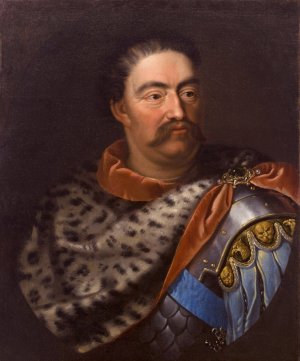 Portrait of John III Sobieski in a leopard skin by Jan Tricius Oil Painting