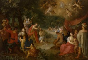 The Baptism of Christ Oil painting by Jan Van Balen