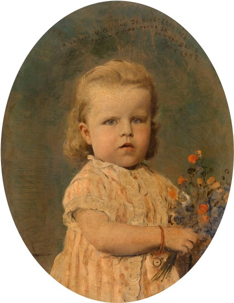 Carolina Amalia LeDelier, daughter of Valentine De Give - leDelier  by Jan Van Beers - Hand-Painted Oil Painting Reproduction