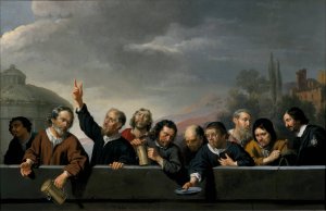 Portraits of the Inhabitants at St Jobsgasthuis in Utrecht by Jan Van Bijlert Oil Painting