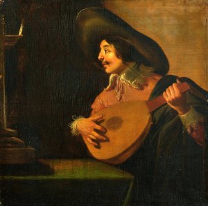 The Lute Player by Jan Van Bijlert Oil Painting