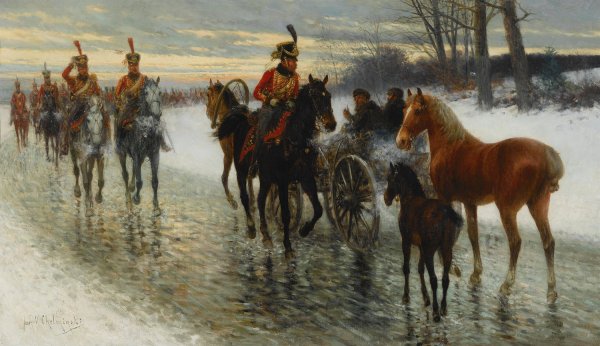 Napoleonic Campaign by Jan Van Chelminski - Hand-Painted Oil Painting Reproduction