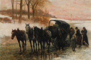 The Mishap by Jan Van Chelminski Oil Painting
