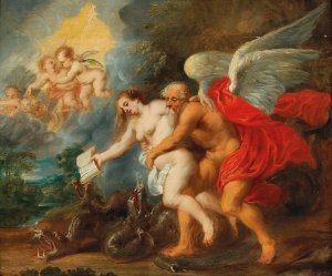 An Allegory of Time and Truth as winner over Envy and Falsehood by Jan Van Den Hoecke Oil Painting
