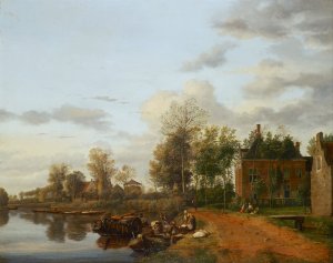 Country House on the Vliet near Delft by Jan Van Der Heyden Oil Painting