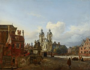 The Church of St Andrew in Dusseldorf by Jan Van Der Heyden Oil Painting