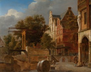 The Drawbridge by Jan Van Der Heyden Oil Painting