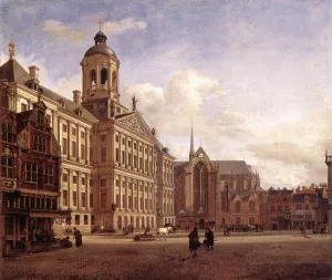 The New Town Hall in Amsterdam by Jan Van Der Heyden Oil Painting
