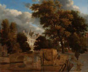 The Stone Bridge by Jan Van Der Heyden Oil Painting