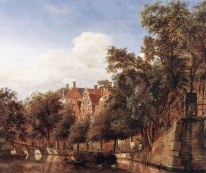 View of the Herengracht, Amsterdam by Jan Van Der Heyden Oil Painting
