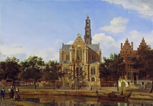 View of the Westerkerk, Amsterdam by Jan Van Der Heyden Oil Painting