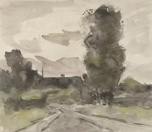 Landschap met weg by Jan Van Essen Oil Painting