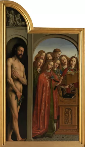 Adam and Singing Angels by Jan Van Eyck Oil Painting