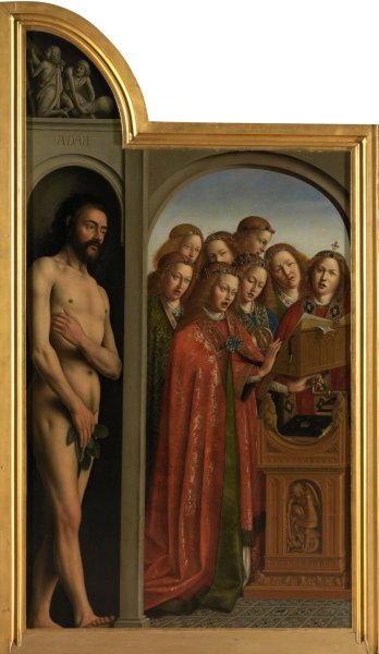 Main Product Photo of Adam and Singing Angels Painting by Jan Van Eyck