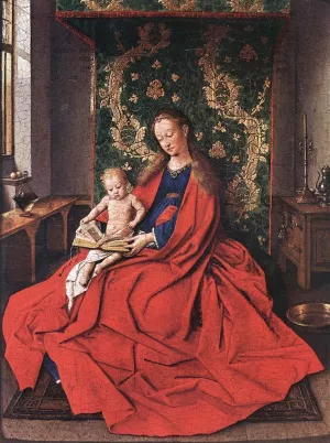 Madonna with the Child Reading by Jan Van Eyck Oil Painting