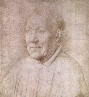 Portrait of Cardinal Albergati by Jan Van Eyck Oil Painting