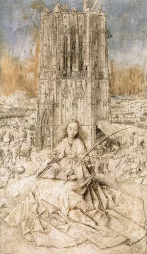 St Barbara painting by Jan Van Eyck