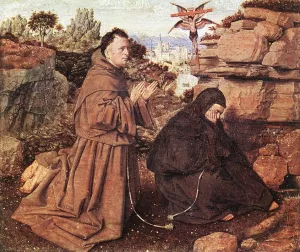 Stigmatization of St Francis painting by Jan Van Eyck