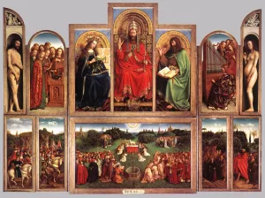 The Ghent Altarpiece Wings Open by Jan Van Eyck - Oil Painting Reproduction